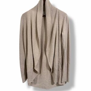 Barefoot Dreams CozyChic Lite Open Front Sweater Cardigan Cream Color Size M
